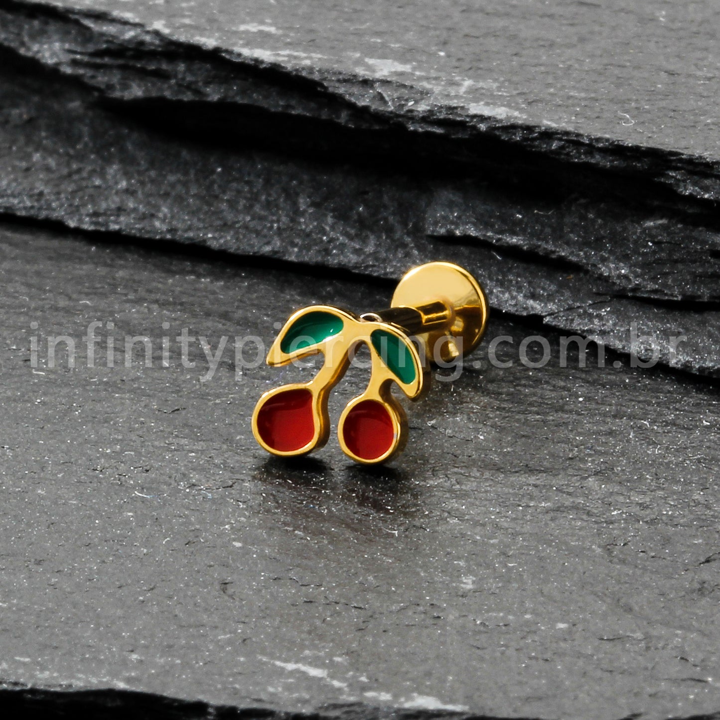 Piercing Labret Titânio Cerejinha