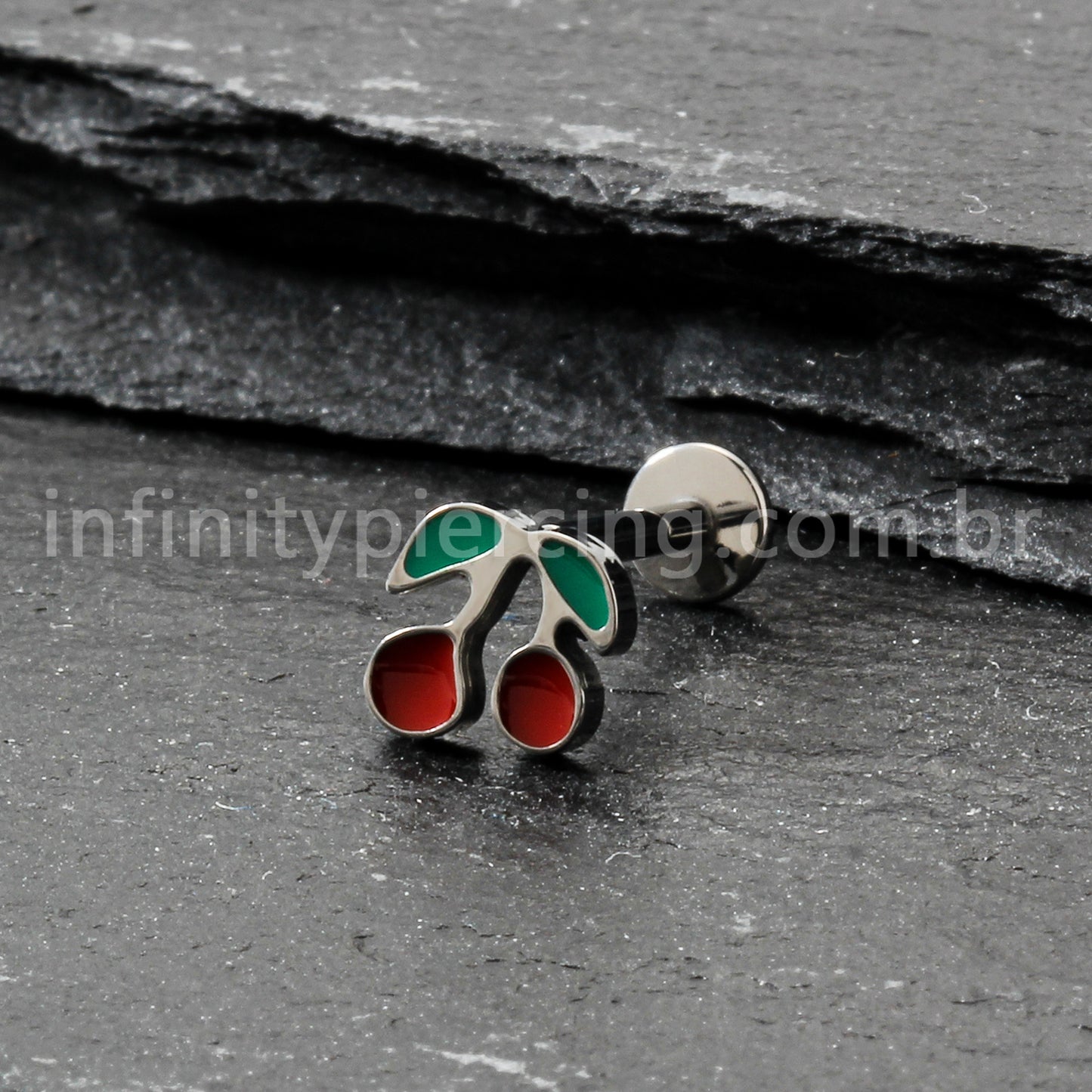 Piercing Labret Titânio Cerejinha
