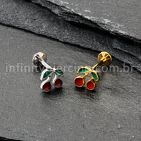 Piercing Labret Titânio Cerejinha