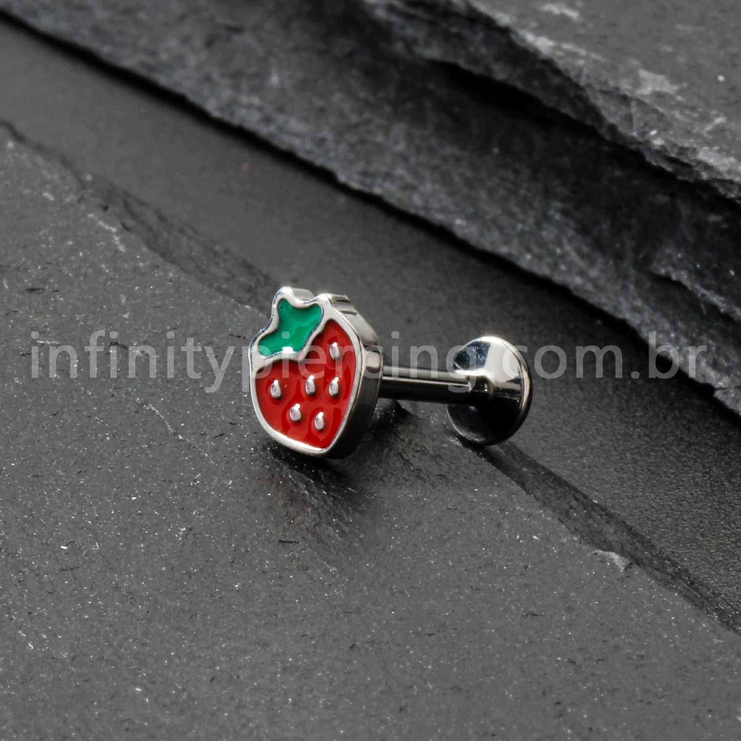 Piercing Labret Titânio Moranguinho