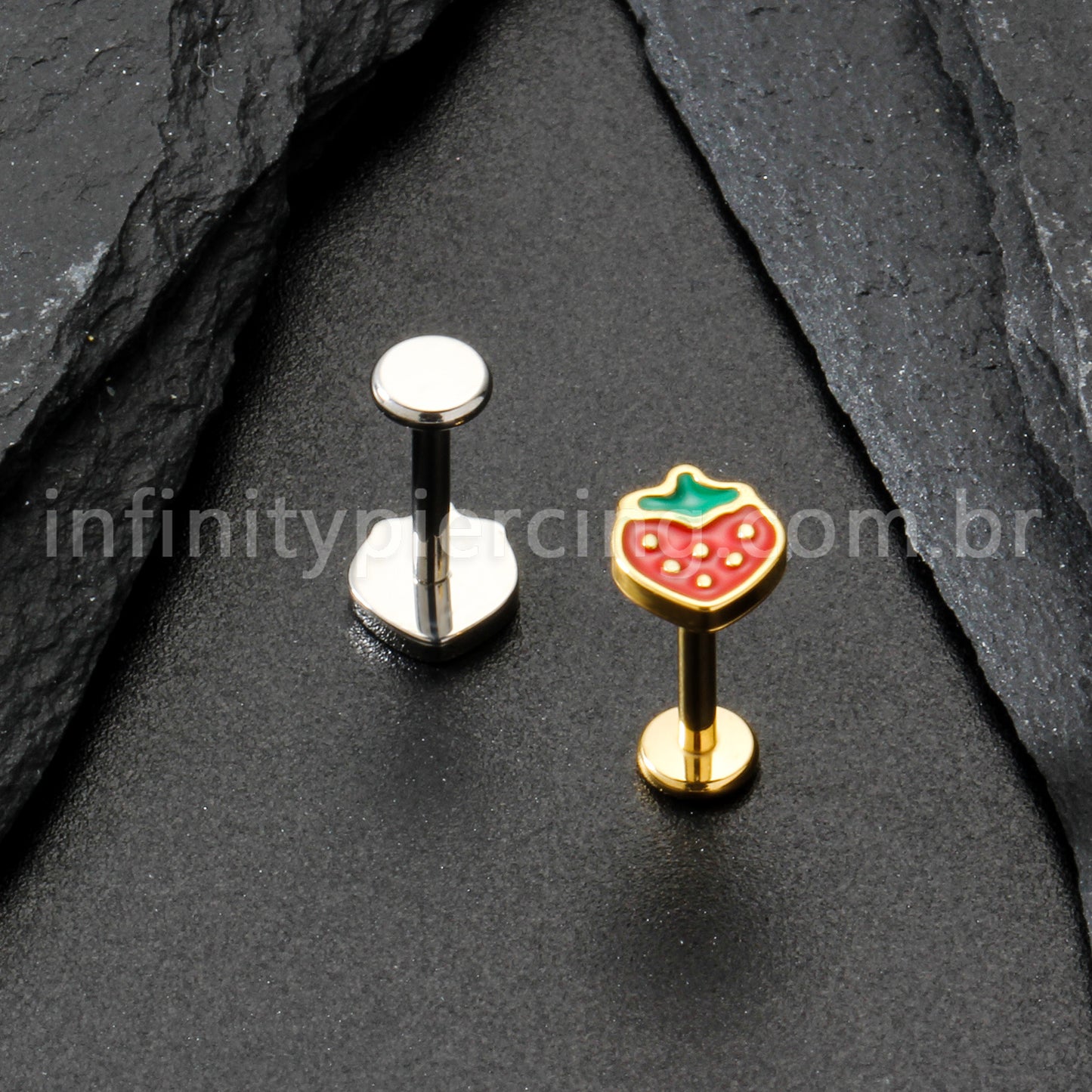 Piercing Labret Titânio Moranguinho