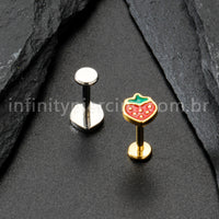 Piercing Labret Titânio Moranguinho