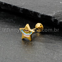 Piercing Labret Titânio Estrelinha