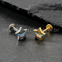 Piercing Labret Titânio Estrelinha