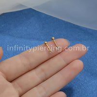 Piercing Minibarbell Aço Cirúrgico Zircônia Quadrada