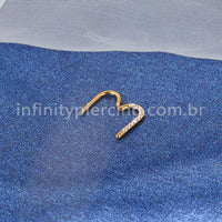 Piercing Coração Titânio Segmento Articulado Zircônia Cravejada