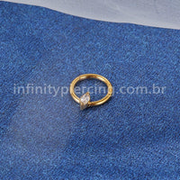 Piercing Argola Aço Cirúrgico Segmento Articulado Zircônia Oval Com Pontas