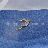 Piercing Argola Aço Cirúrgico Segmento Articulado Zircônia Oval Com Pontas
