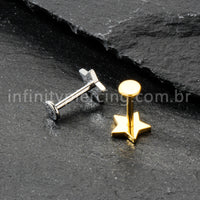 Piercing Labret Titânio Estrelinha