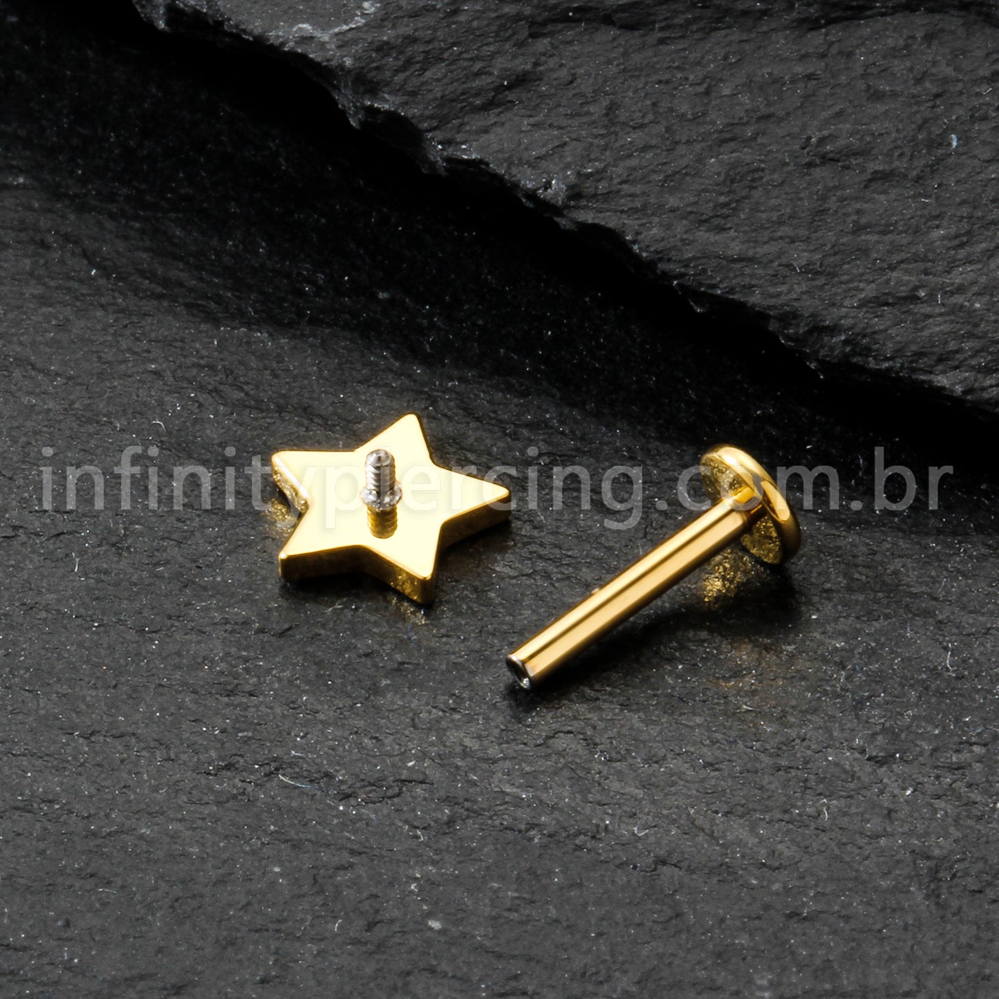 Piercing Labret Titânio Estrelinha