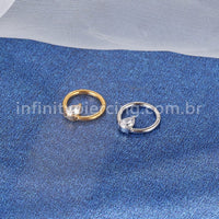 Piercing Argola Aço Cirúrgico Segmento Articulado Zircônia Gota