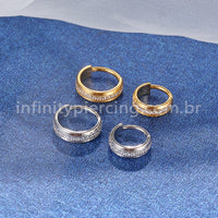 Piercing Argola Aço Cirúrgico Segmento Articulado Zircônia Cravejada