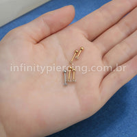 Piercing Minibarbell Aço Cirúrgico Zircônia Estrela