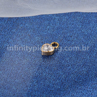 Pingente Para Piercing Titânio Coração G Zircônia