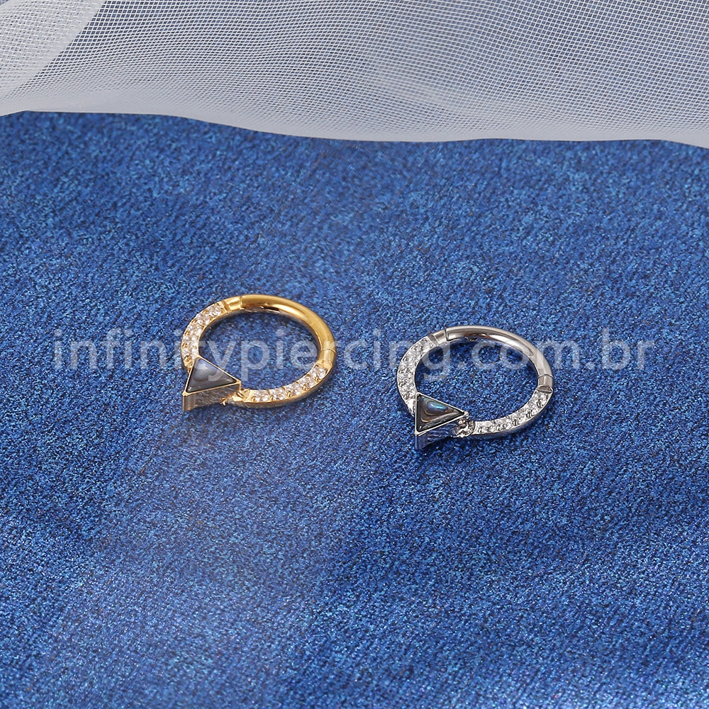 Piercing Argola Titânio Segmento Articulado Zircônia