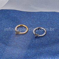Piercing Argola Titânio Segmento Articulado Zircônia