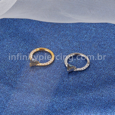 Piercing Argola Titânio Segmento Articulado Zircônia