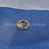 Piercing Argola Titânio Segmento Articulado Lua/Estrela Zircônia Cravejada