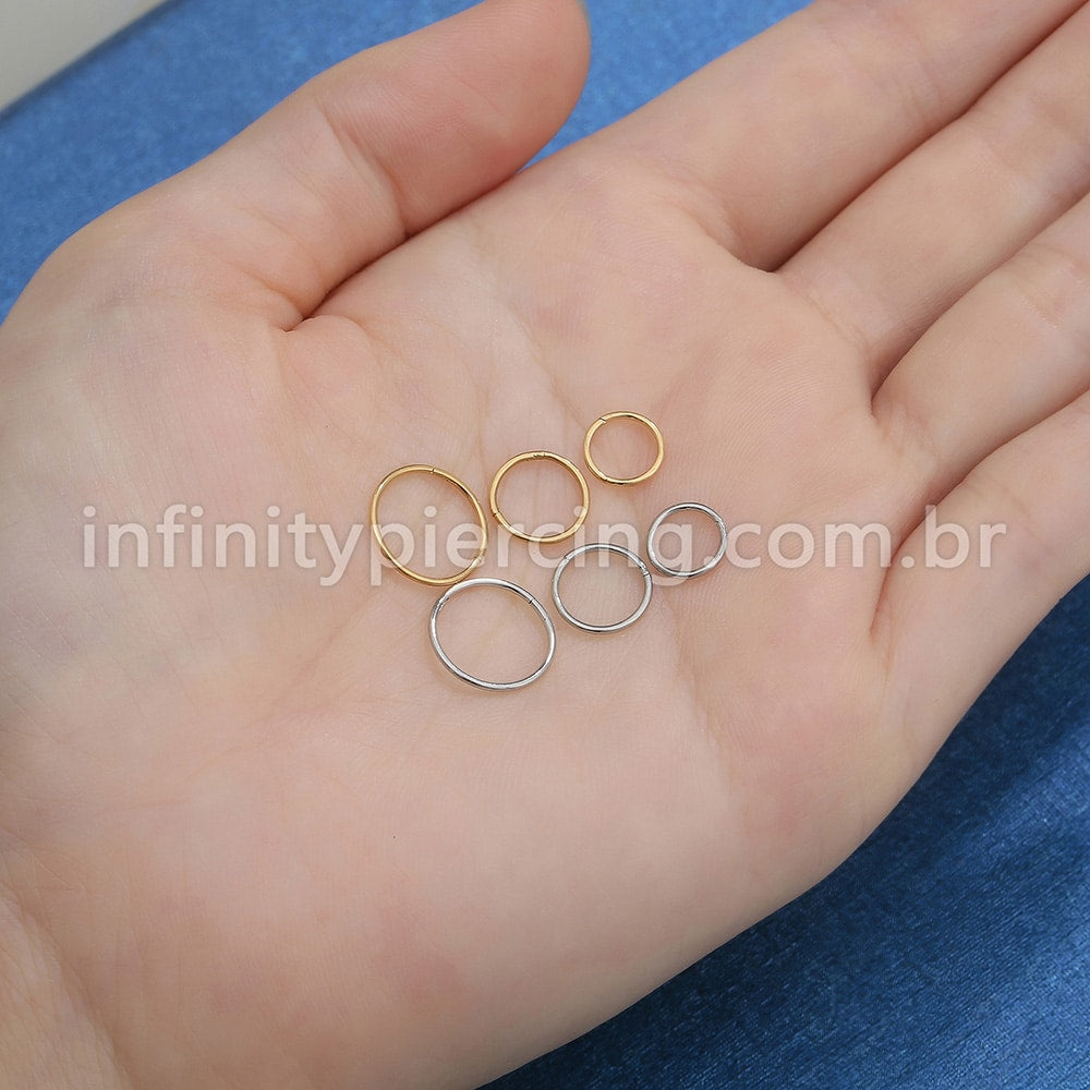 Piercing Argola Segmento Articulado Aço Cirúrgico
