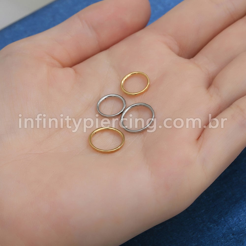 Piercing Argola Segmento Articulado Aço Cirúrgico Detalhado