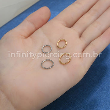 Piercing Argola Aço Cirurgico Segmento Articulado Detalhes Eestrelas