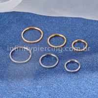 Piercing Argola Aço Cirúrgico Segmento Articulado Detalhada/Zircônia