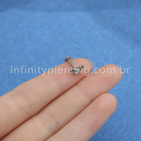 Piercing Labret Push Pin Titânio Indiano Zircônia