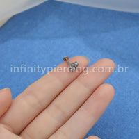 Piercing Labret Push Pin Titânio Indiano Zircônia
