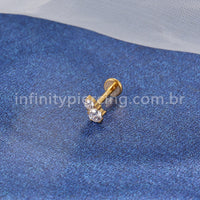 Piercing Labret Titânio Dupla Zircônia