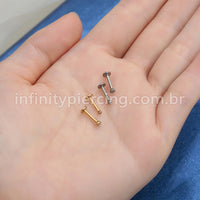 PIERCING LABRET PUSH PIN TITÂNIO ZIRCÔNIA