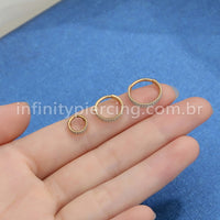 Piercing Argola Segmento Articulado Titânio Zircônia 2 Fileiras Lateral