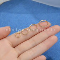 Piercing Argola Segmento Articulado Titânio Zircôrnia