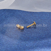 Piercing Labret Titânio Zircônia Cravejada