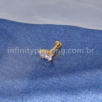 Piercing Labret Rosca Interna Titânio Zircônia