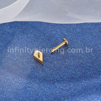 Piercing Labret Titânio Modelo Gravatinha Zircônia