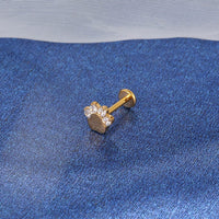 Piercing Labret Titânio Patinha Zircônia