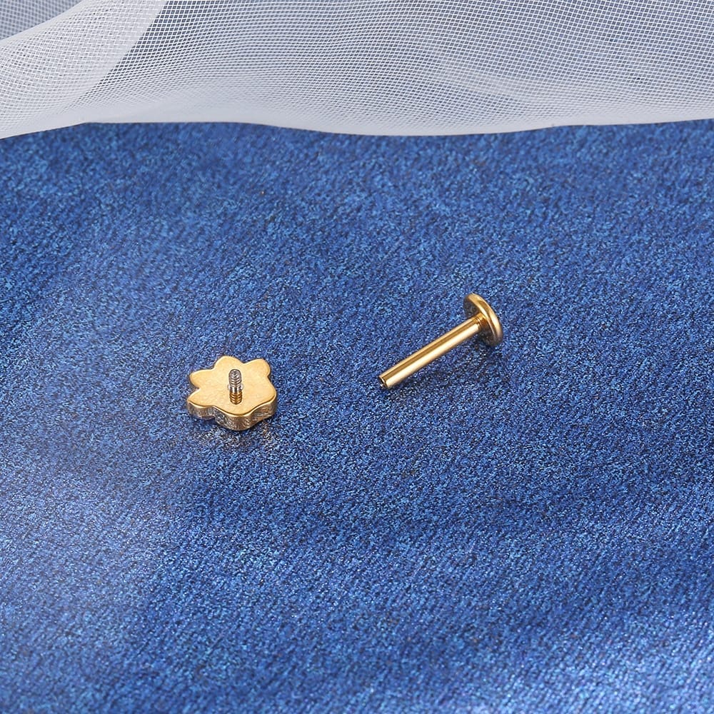 Piercing Labret Titânio Patinha Zircônia