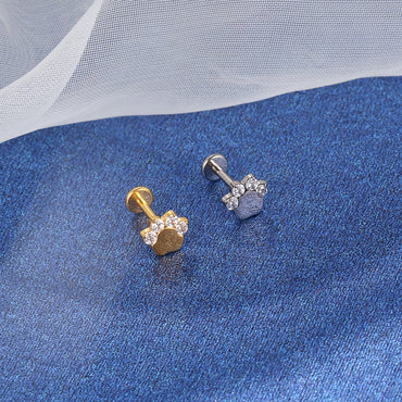 Piercing Labret Titânio Patinha Zircônia