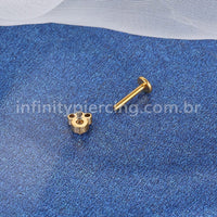 Piercing Labret Titânio Zircônia Cravejada
