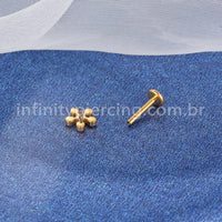 Piercing Labret Titânio Zircônia Flor
