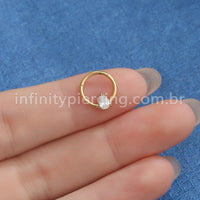 Piercing Argola Aço Cirúrgico Segmento Articulado Zircônia Gota