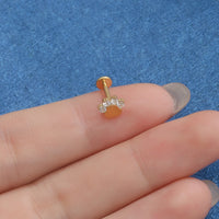 Piercing Labret Titânio Patinha Zircônia