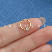 Piercing Argola Aço Cirúrgico Segmento Articulado Zircônia Oval Com Pontas