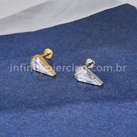 Piercing Labret Titânio Zircônias Gota
