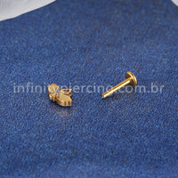 Piercing Labret Titânio Abelha Zircônia