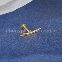 Piercing Labret Titânio Barras Curvo