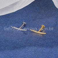Piercing Labret Titânio Barras Curvo