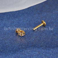 Piercing Labret Titânio Estrela Zircônia