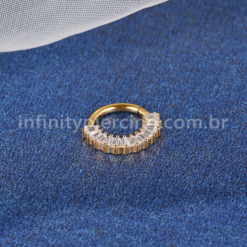 Piercing Argola Titânio Segmento Articulado Zircônia
