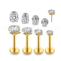 Piercing Labret Titânio Push Pin Ponto De Luz Cravejado